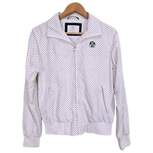 North Sails Zip Front Polka Dot Jacket White Black Size Medium Nautical Sailing